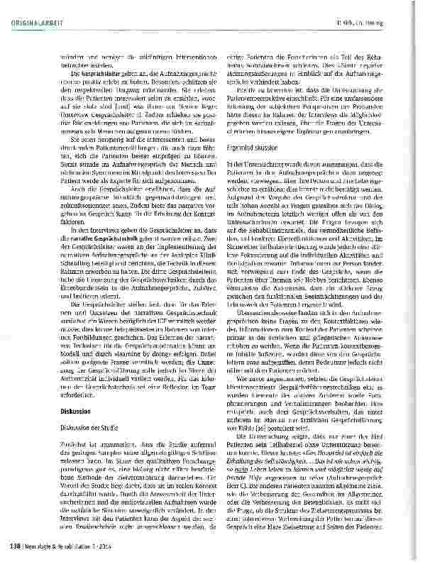 Vorschauseite 6: Narrative Zielvereinbarungsgespräche in der Neurorehabilitation -eine qualitative Studie