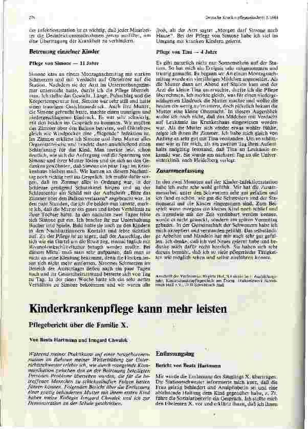 Vorschauseite 1: Kinderkrankenpflege kann mehr leisten