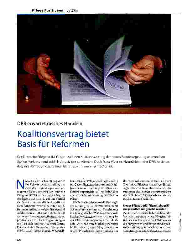 Vorschauseite 1: Koalitionsvertrag bietet Basis für Reformen
