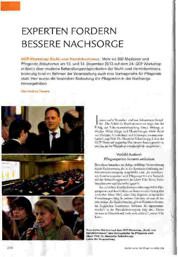 Vorschauseite 1: EXPERTEN FORDERN BESSERE NACHSORGE