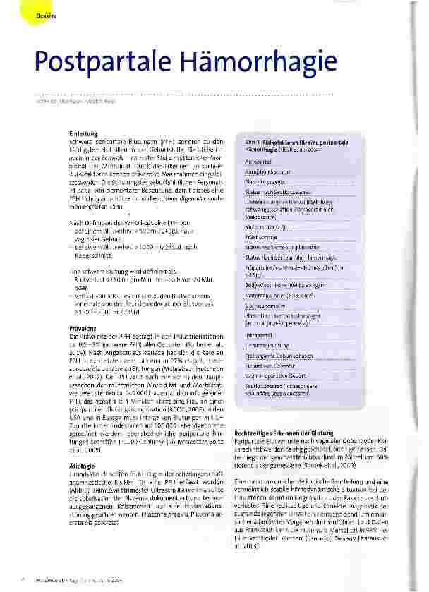 Vorschauseite 1: Postpartale Hämorrhagie