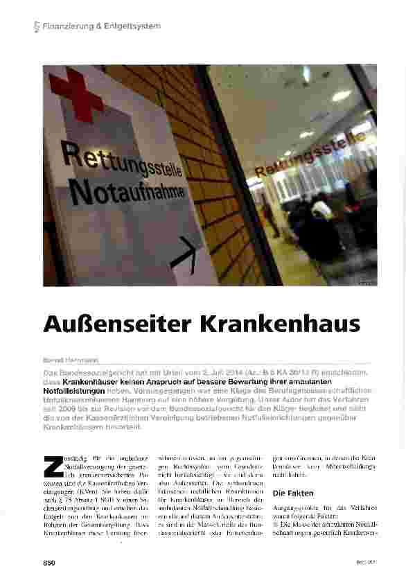 Vorschauseite 1: Außenseiter Krankenhaus
