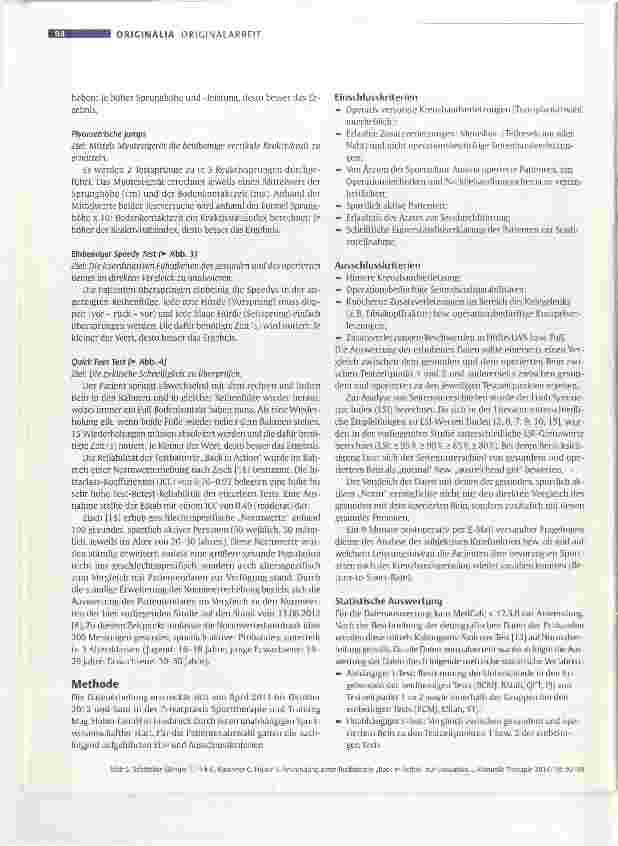 Vorschauseite 3: Anwendung der Testbatterie „Back in Action“ zur Evaluation des Rehabilitationsverlaufs bei Patienten nach Rekonstruktion des vorderen Kreuzbands
