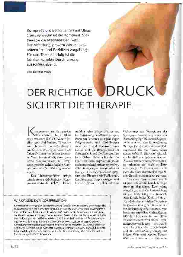 Vorschauseite 1: DER RICHTIGE DRUCK SICHERT DIE THERAPIE