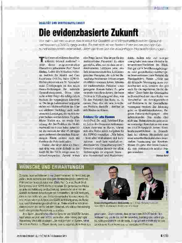 Vorschauseite 1: Die evidenzbasierte Zukunft
