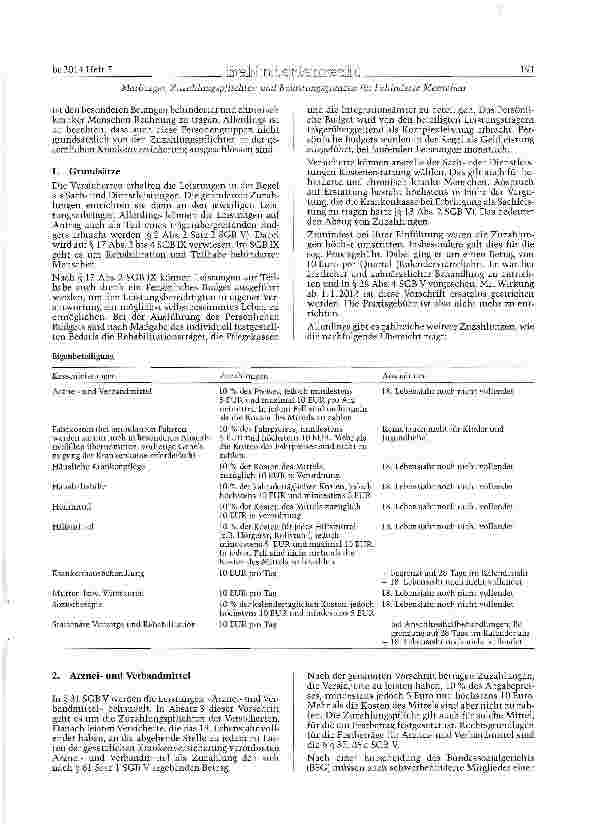 Vorschauseite 2: Zuzahlungspflichten und Belastungsgrenzen für behinderte Menschen in der gesetzlichen Krankenversicherung (GKV)
