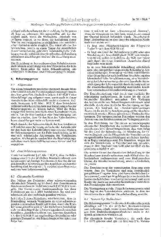 Vorschauseite 5: Zuzahlungspflichten und Belastungsgrenzen für behinderte Menschen in der gesetzlichen Krankenversicherung (GKV)