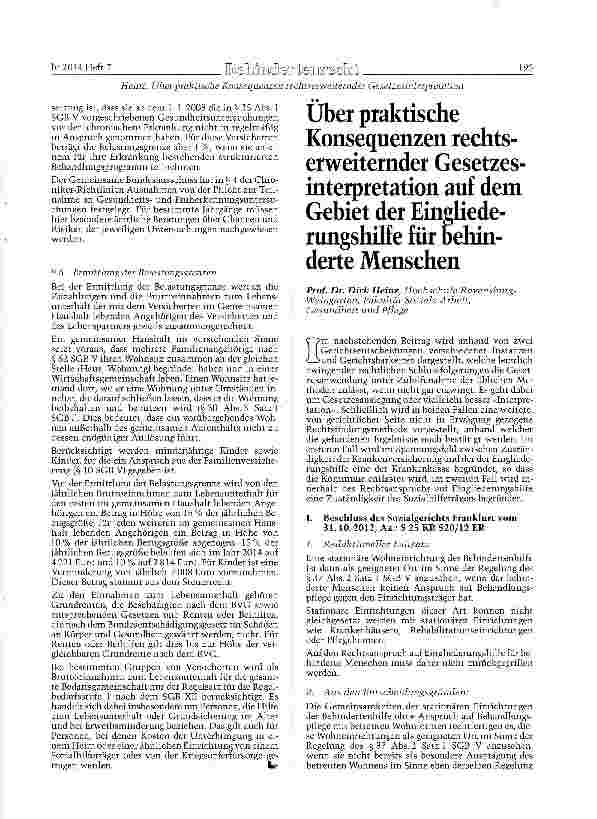 Vorschauseite 6: Zuzahlungspflichten und Belastungsgrenzen für behinderte Menschen in der gesetzlichen Krankenversicherung (GKV)
