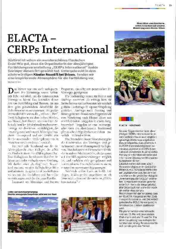Vorschauseite 1: ELACTA-CERPs International