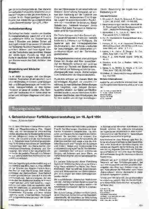 Vorschauseite 4: Neugeborenen-Screening Wie vermeidet man Fehler bei Entnahme und Transport der Blutproben