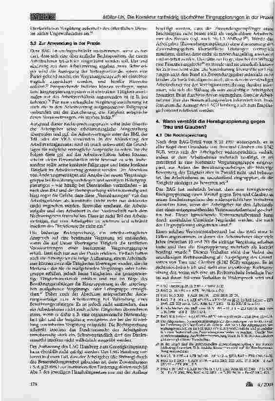 Vorschauseite 3: Die Korrektur tarifwidrig überhöhter Eingruppierungen in der Praxis