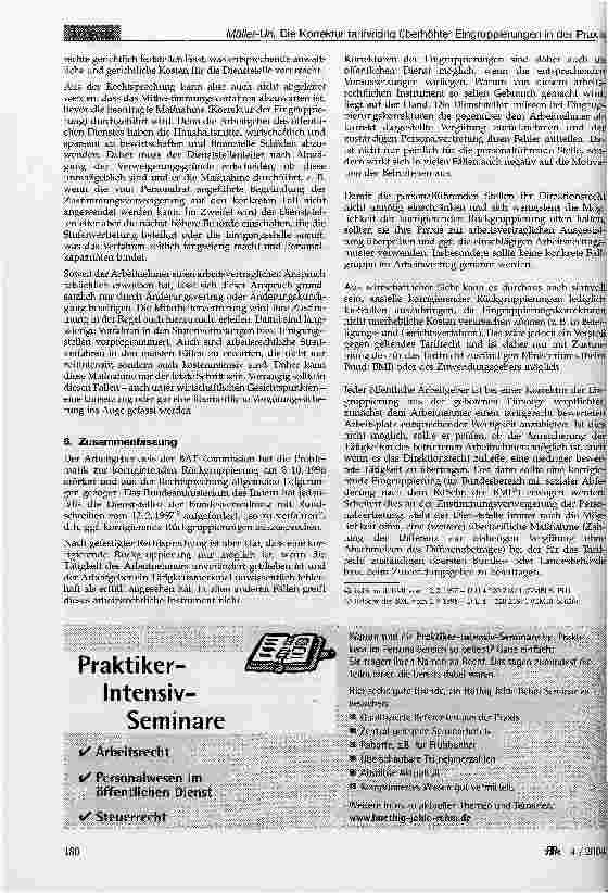 Vorschauseite 5: Die Korrektur tarifwidrig überhöhter Eingruppierungen in der Praxis