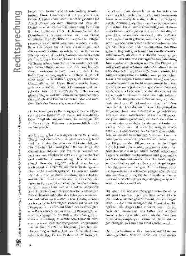 Vorschauseite 4: Verhaltensbedingte Kündigung - Geschenkananhme - ungenehmigte Annahme einer Erbschaft von einer Pflegeperson BAG, Urt. v. 17. 06. 2003