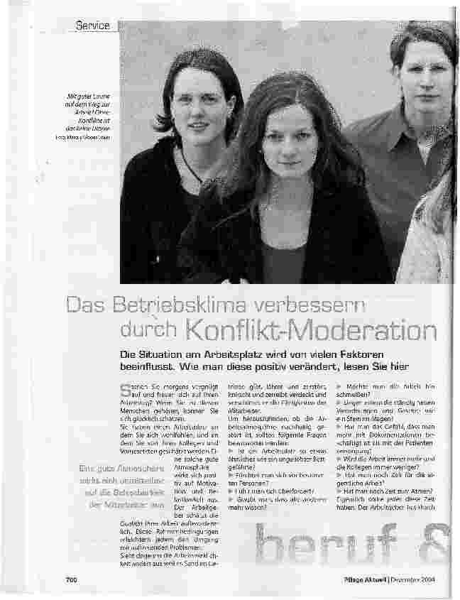 Vorschauseite 1: Das Betriebsklima verbessern durch Konflikt-Moderation