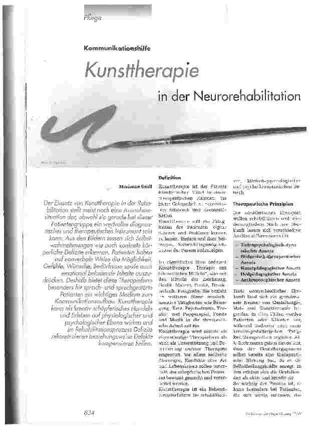 Vorschauseite 1: Kunsttherapie in der NeurorehabilitationKommunikationshilfe