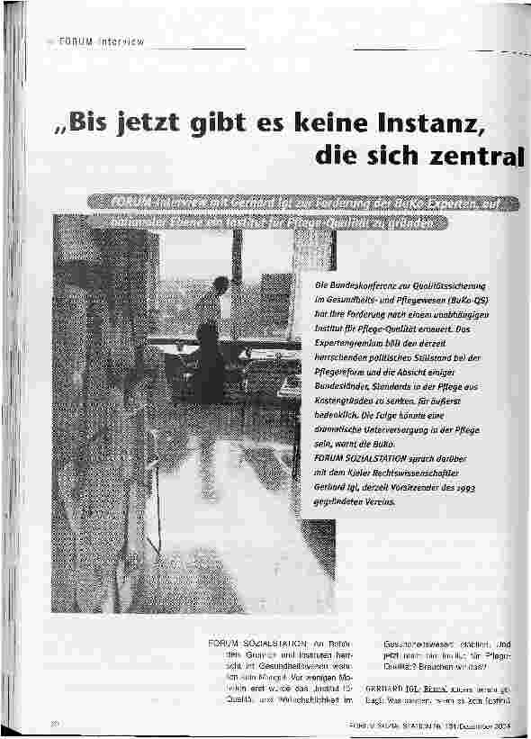Vorschauseite 1: Bis jetzt gibt es keine Instanz, die sich zentral mit Qualität befaßt