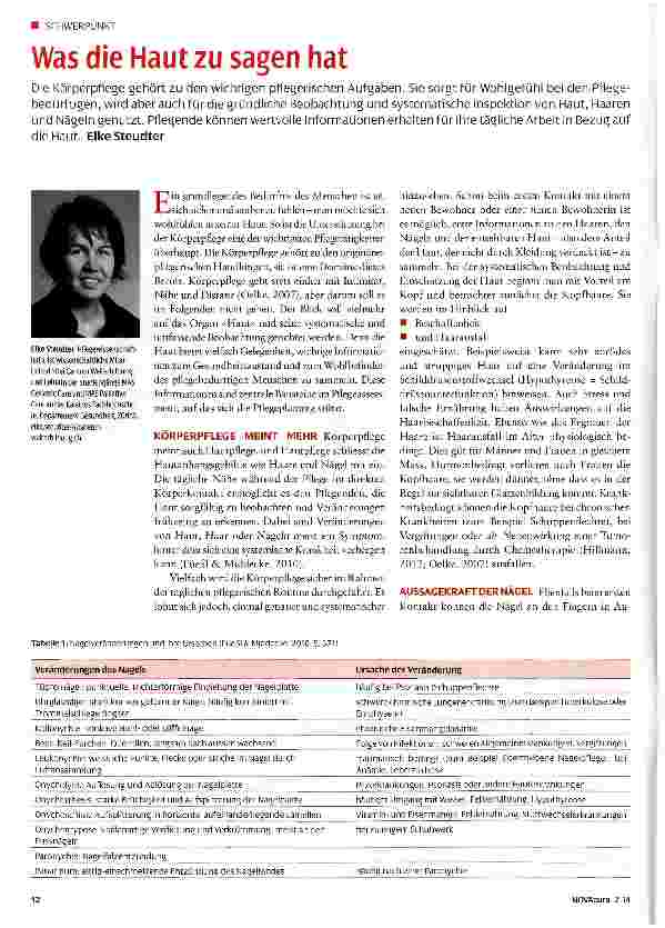 Vorschauseite 1: Was die Haut zu sagen hat