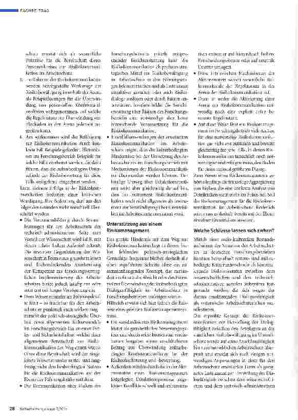 Vorschauseite 3: Erweiterte Risikokommunikation im Arbeitsschutz - die Umsetzung