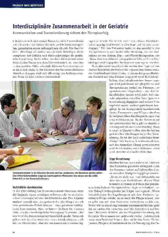 Vorschauseite 1: Interdisziplinäre Zusammenarbeit in der Geriatrie