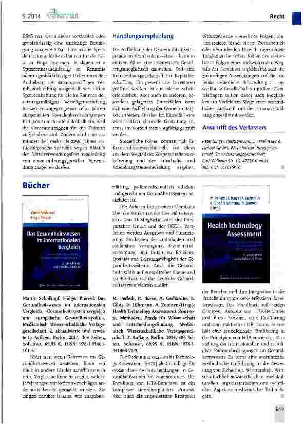 Vorschauseite 3: Ausstieg aus der Gemeinnützigkeit als Gestaltungsmöglichkeit für Krankenhausgesellschaften?