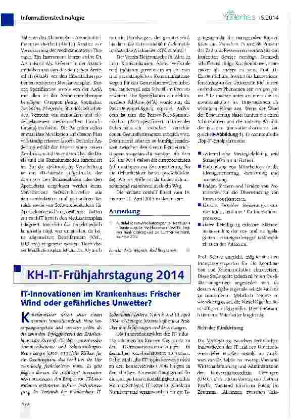 Vorschauseite 1: IT-Innovationen im Krankenhaus: Frischer Wind oder gefährliches Unwetter?