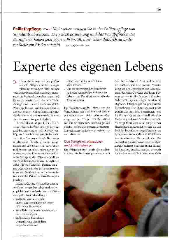 Vorschauseite 1: Experte des eigenen Lebens