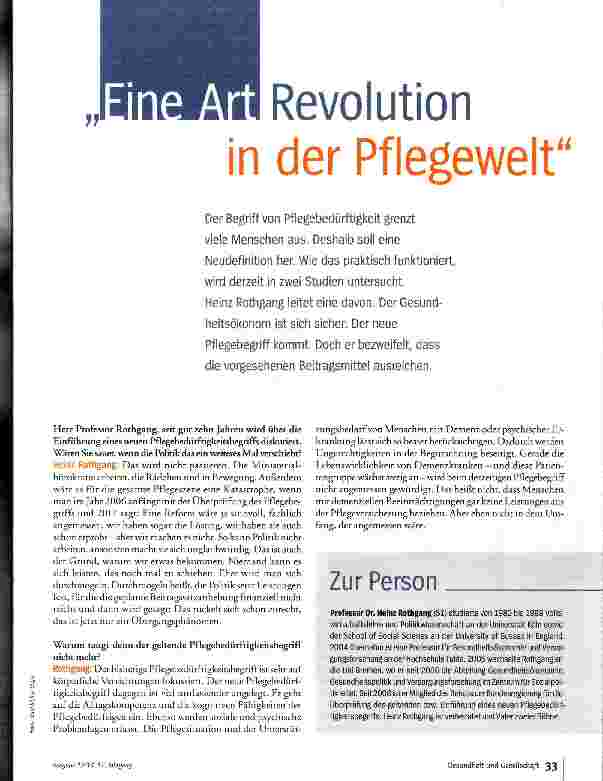 Vorschauseite 2: Eine Art Revolution in der Pflegewelt
