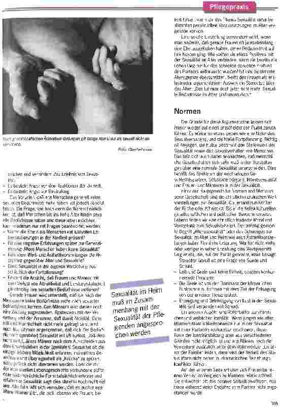 Vorschauseite 2: Das Schweigen durchbrechen Der Umgang mit Sexualität im Heim ist durch die sexuelle Lebensgeschichte von Bewohnerinnen u.Pflegenden geprägt