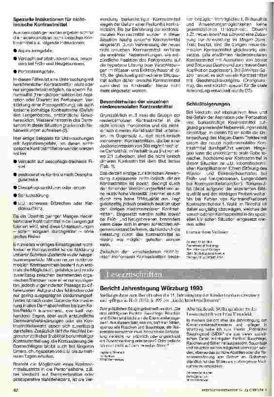 Vorschauseite 2: Kontrastmittel in der Magen-Darm-Diagnostik bei Kindern Einsatzmöglickeiten und Gefahren