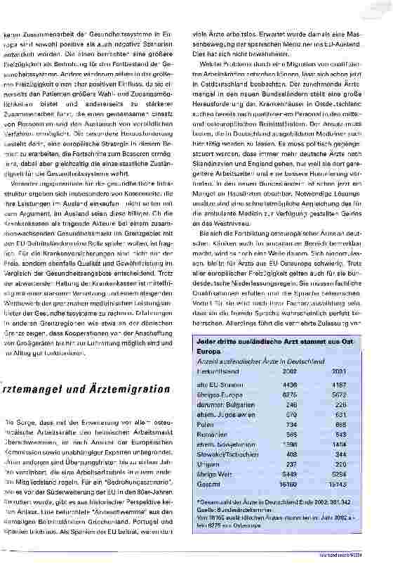 Vorschauseite 3: EU-Medizin ohne GrenzenAuf dem Weg in ein harmonisiertes Gesundheitswesen der gewachsenen Europäischen Union