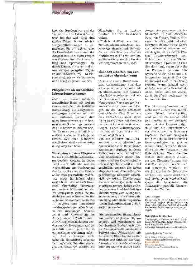 Vorschauseite 3: Die Eden AlternativeBekämpfung von Langeweile, Nutzlosigkeit und Einsamkeit imPflegeheim aktiv gestalten