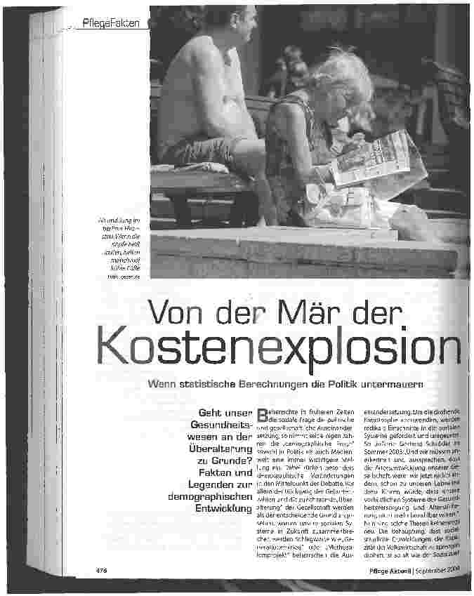 Vorschauseite 1: Von der Mär der KostenexplosionWenn statistische Berechnungen die Politik untermauern