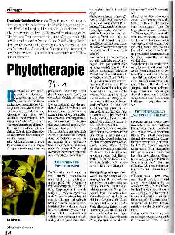 Vorschauseite 1: Phytotherapie Erweiterte Schulmedizin