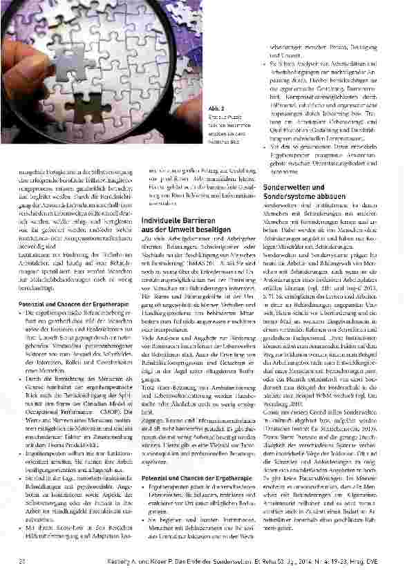 Vorschauseite 2: Das Ende der Sonderwelten -ab morgen alle inklusiv! ? Die Umsetzung des DVE AktionspLans aus arbeitstherapeutischer Sicht (Teil 2 )