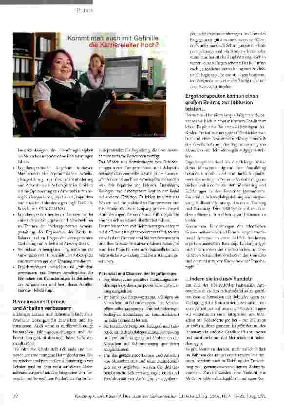 Vorschauseite 4: Das Ende der Sonderwelten -ab morgen alle inklusiv! ? Die Umsetzung des DVE AktionspLans aus arbeitstherapeutischer Sicht (Teil 2 )