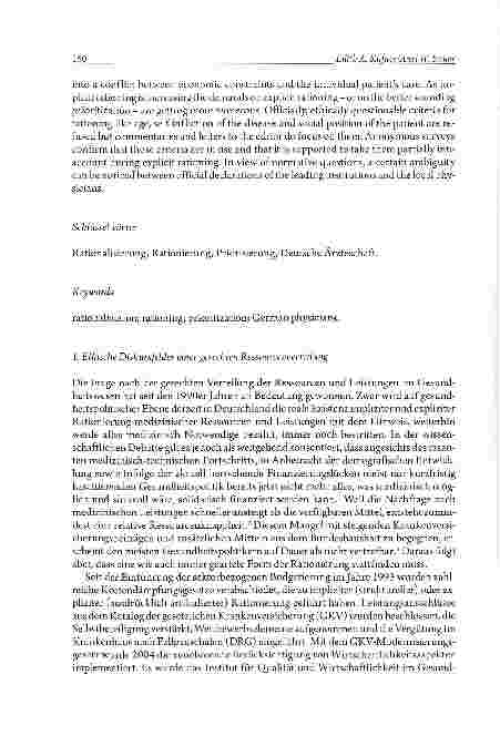 Vorschauseite 2: Unscharfe Begriffe, ambivalente Positionen Der Rationierungsdiskurs im Deutschen Ärzteblattvon 1996 bis 2008