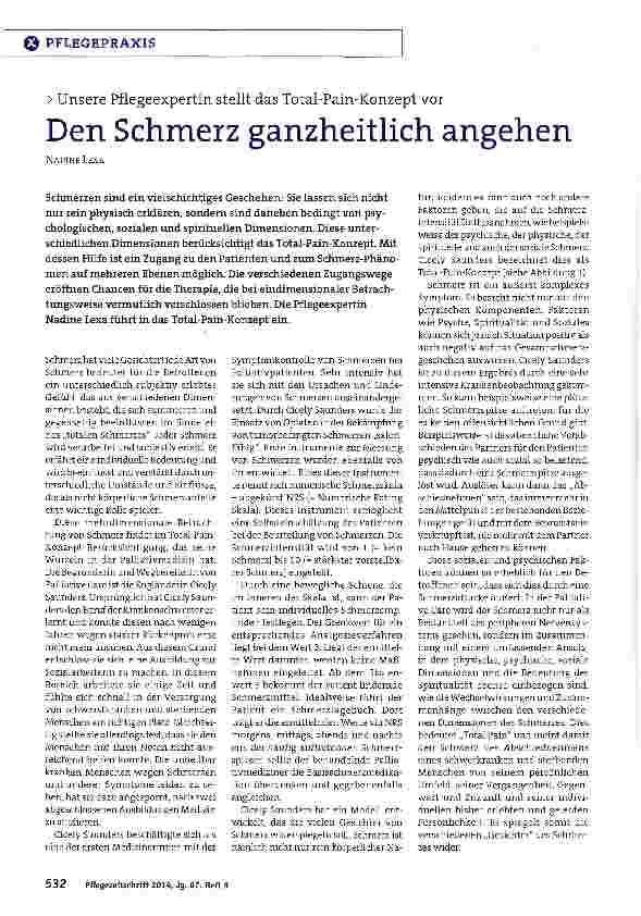 Vorschauseite 1: Den Schmerz ganzheitlich angehen