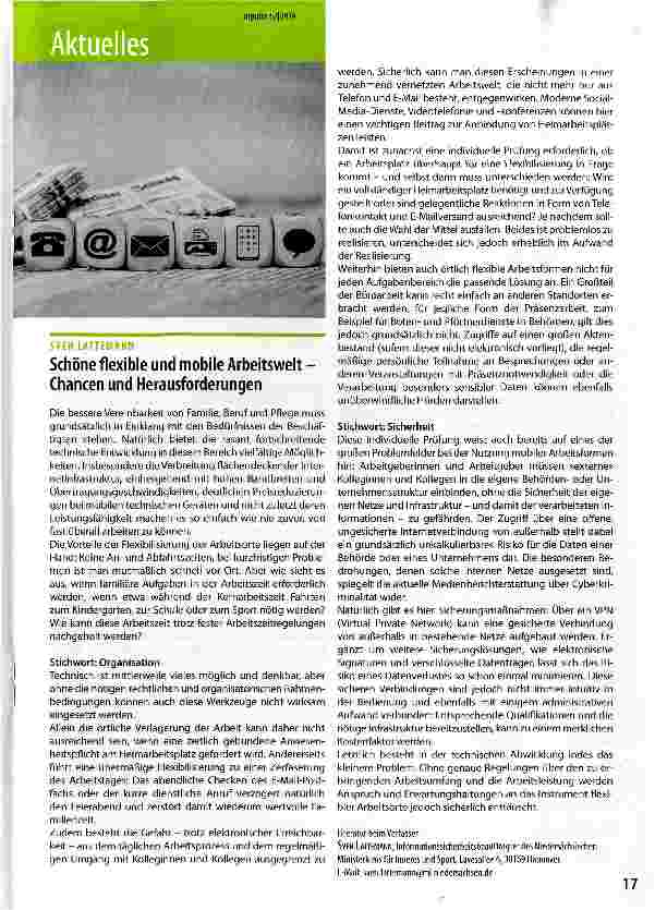 Vorschauseite 1: Schöne flexible und mobile Arbeitswelt -Chancen und Herausforderungen