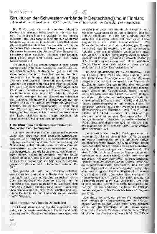 Vorschauseite 1: Strukturen der Schwesterverbände in Deutschland und in Finnland
