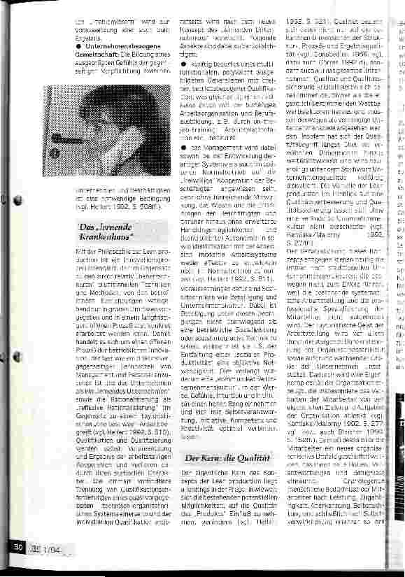 Vorschauseite 3: Lean production - Management und Personal im Lernprozeß Neue Strategie für die Organisation der Pflege?