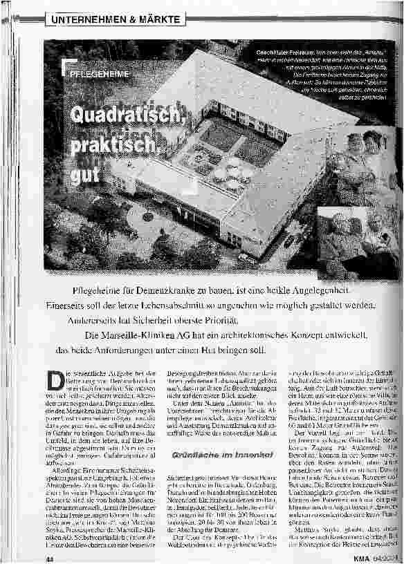 Vorschauseite 1: Pflegeheime: Quadratisch, praktisch, gut