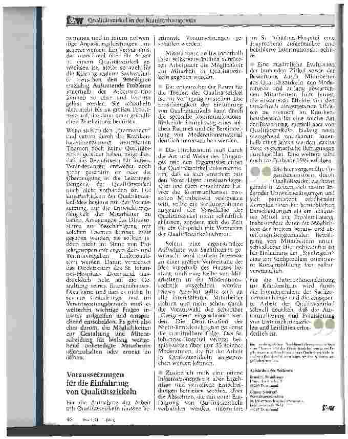 Vorschauseite 4: Qualitätszirkel in der Krankenhauspraxis (Q)