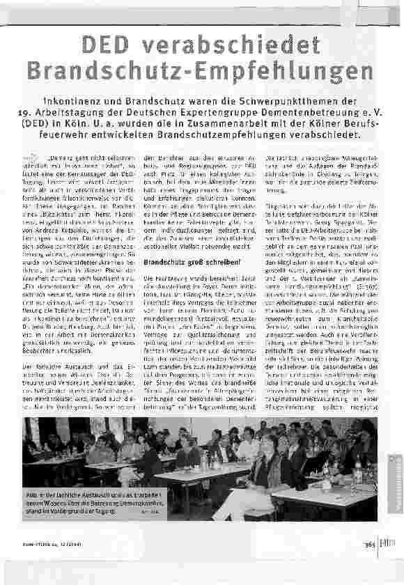 Vorschauseite 1: DED verabschiedet Brandschutz-Empfehlungen