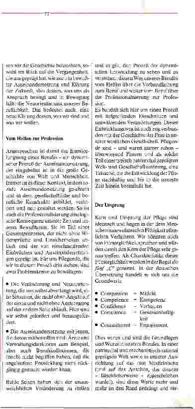 Vorschauseite 2: Eine Vision von der Kunst der Pflege Professionelle Pflege zwischen Anspruch und Wirtschaftlichkeit