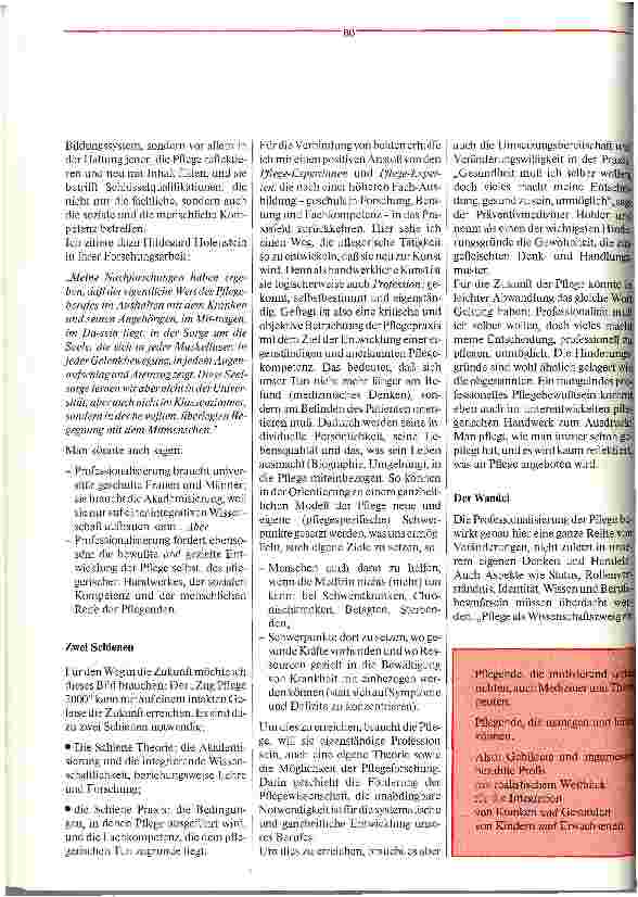Vorschauseite 5: Eine Vision von der Kunst der Pflege Professionelle Pflege zwischen Anspruch und Wirtschaftlichkeit