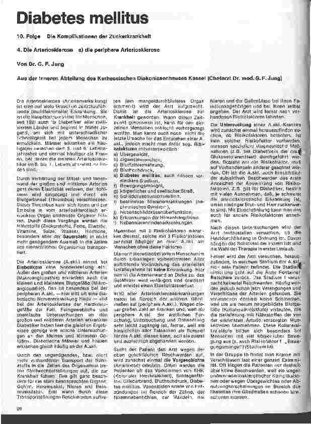 Vorschauseite 1: Diabetes mellitus 10. Folge: Die Komplikationen der Zuckerkrankheit