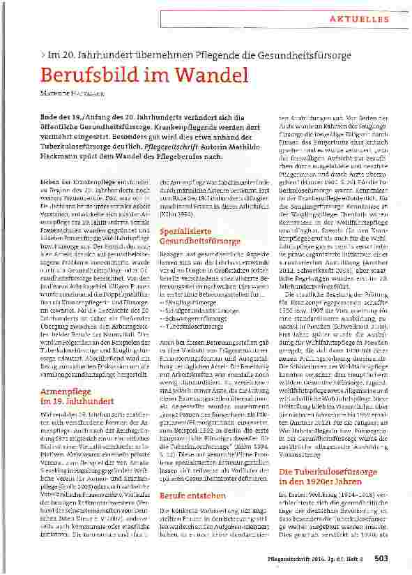 Vorschauseite 1: Berufsbild im Wandel