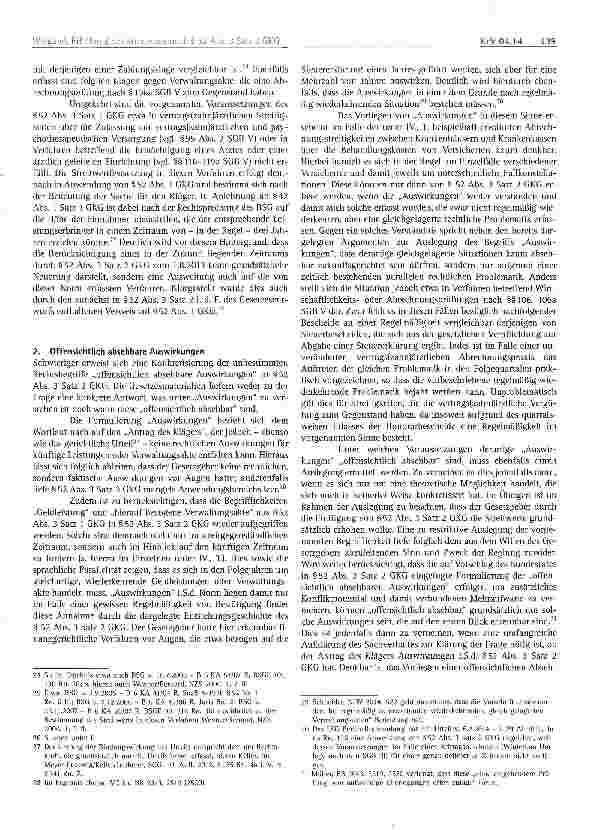 Vorschauseite 3: Die Anhebung des Streitwerts nach § 52 Abs. 3 Satz 2 GKG in sozialgerichtlichen Verfahren, insbesondere in Verfahren nach dem SGB V