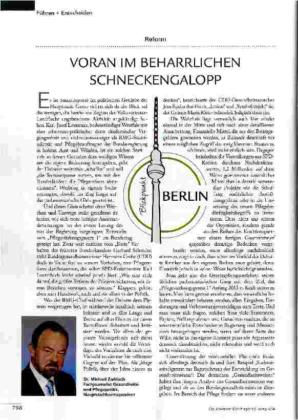 Vorschauseite 1: VORAN IM BEHARRLICHEN SCHNECKENGALOPP