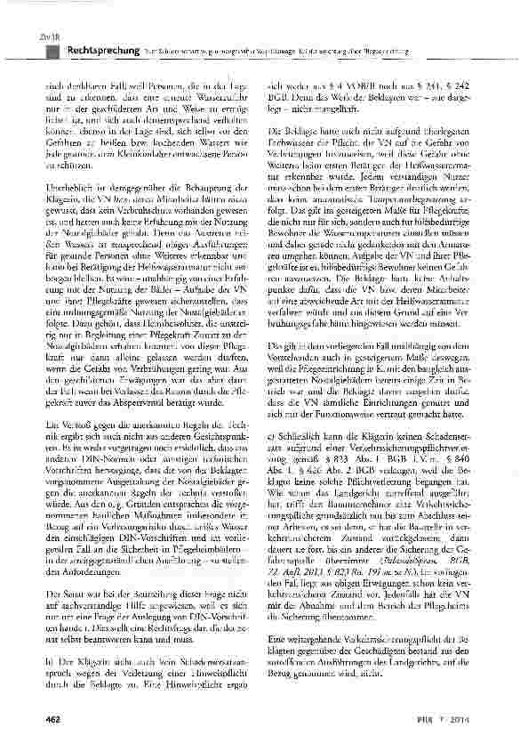 Vorschauseite 6: Zum Schadensersatz wegen mangelhafter Werkleistungen bei der Errichtung einer Pflegeeinrichtung